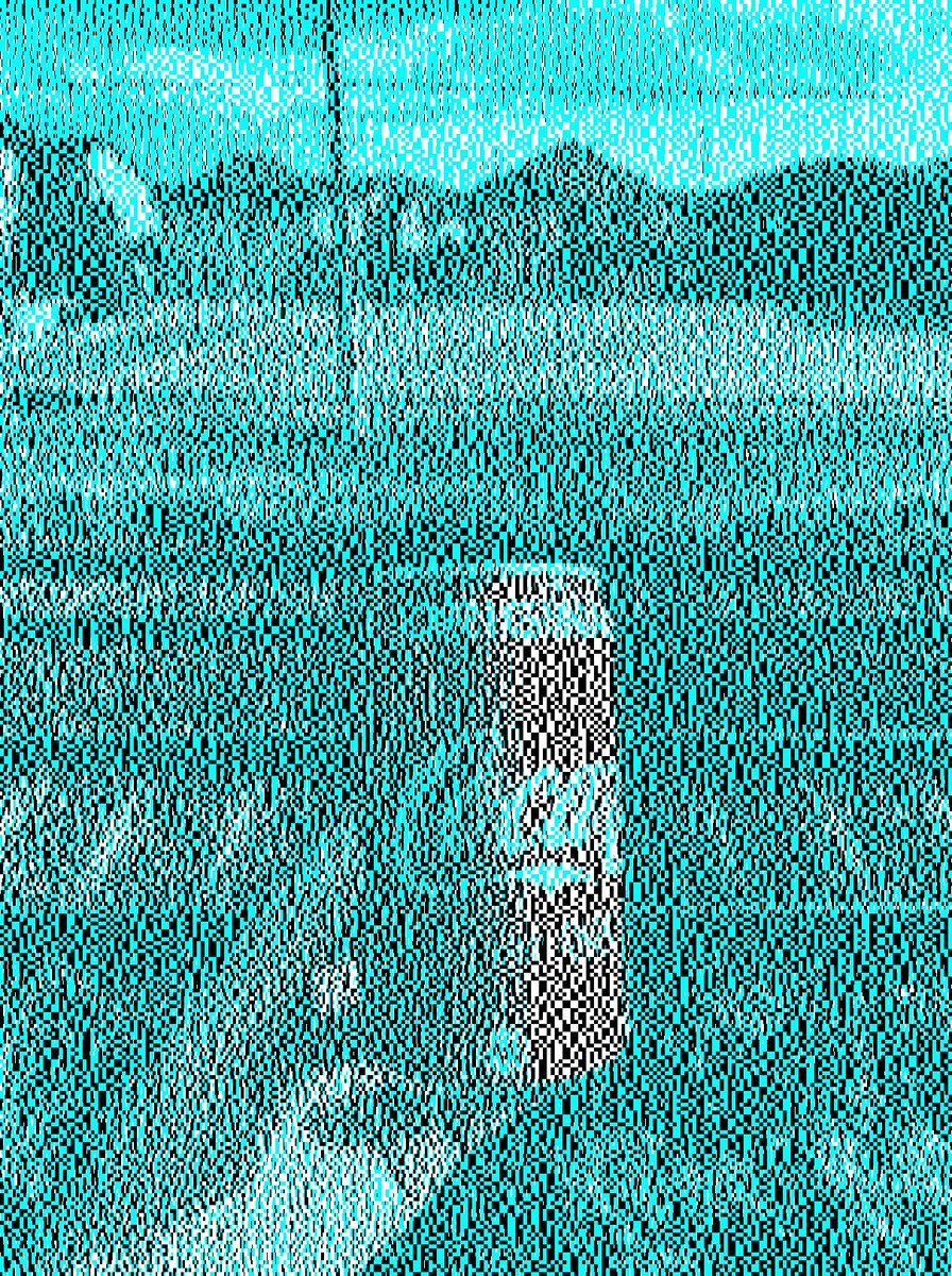 Do you see a red Coke can?

Zoom in. It’s just black, white and teal dots