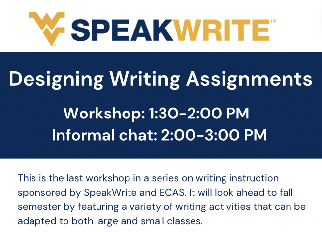 The third SpeakWrite faculty workshop featured strategies for Designing Meaningful Writing Assignments. 

Scaffolding, Transfer, Bloom's Taxonomy, and other practices were thoroughly provided and discussed in the workshop for immediate implementation for course design.