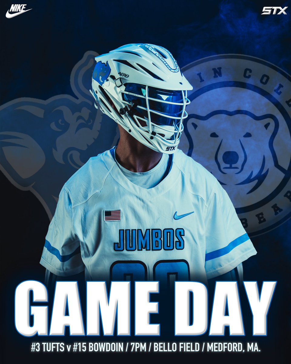 Regular Season Finale! 

The battle for the No.1️⃣ seed in the league concludes tonight when we welcome the No. 15 ranked Bowdoin Polar Bears to Bello. 

⏰ / 7:00pm
🖥️ / tuftsjumbocast.com 
📊 / gotuftsjumbos.com/sidearmstats/m…

#RollBos #AttackTheDay 🐘🇺🇸