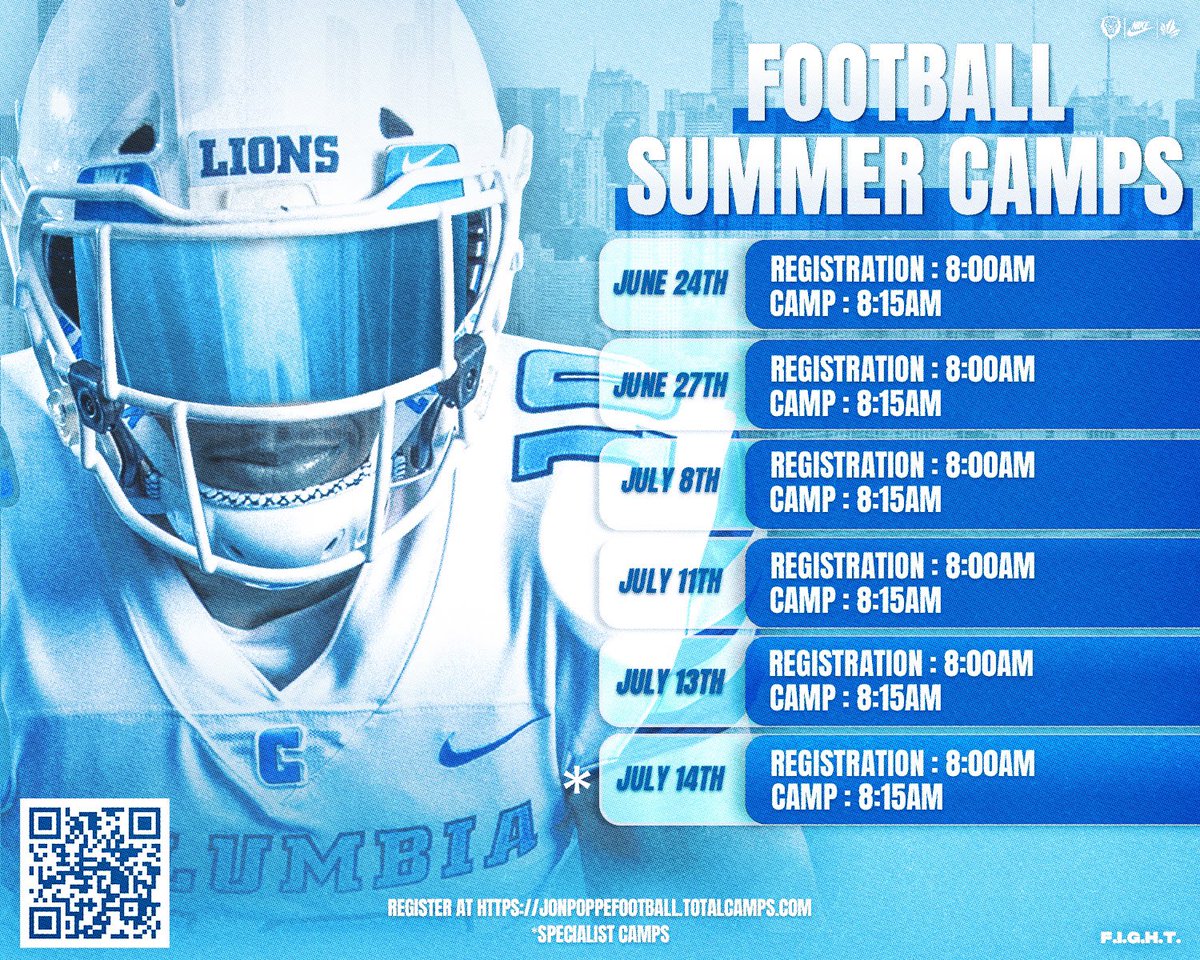 Thank you @CULionsFB  and @Coach_Poppe for inviting me to your summer camps! @COACH217ROLAND @LUmm55 @CamdenRecruits @denisecato70 @Coachd_513 @BVEvery @xixnyne @CFBSavage