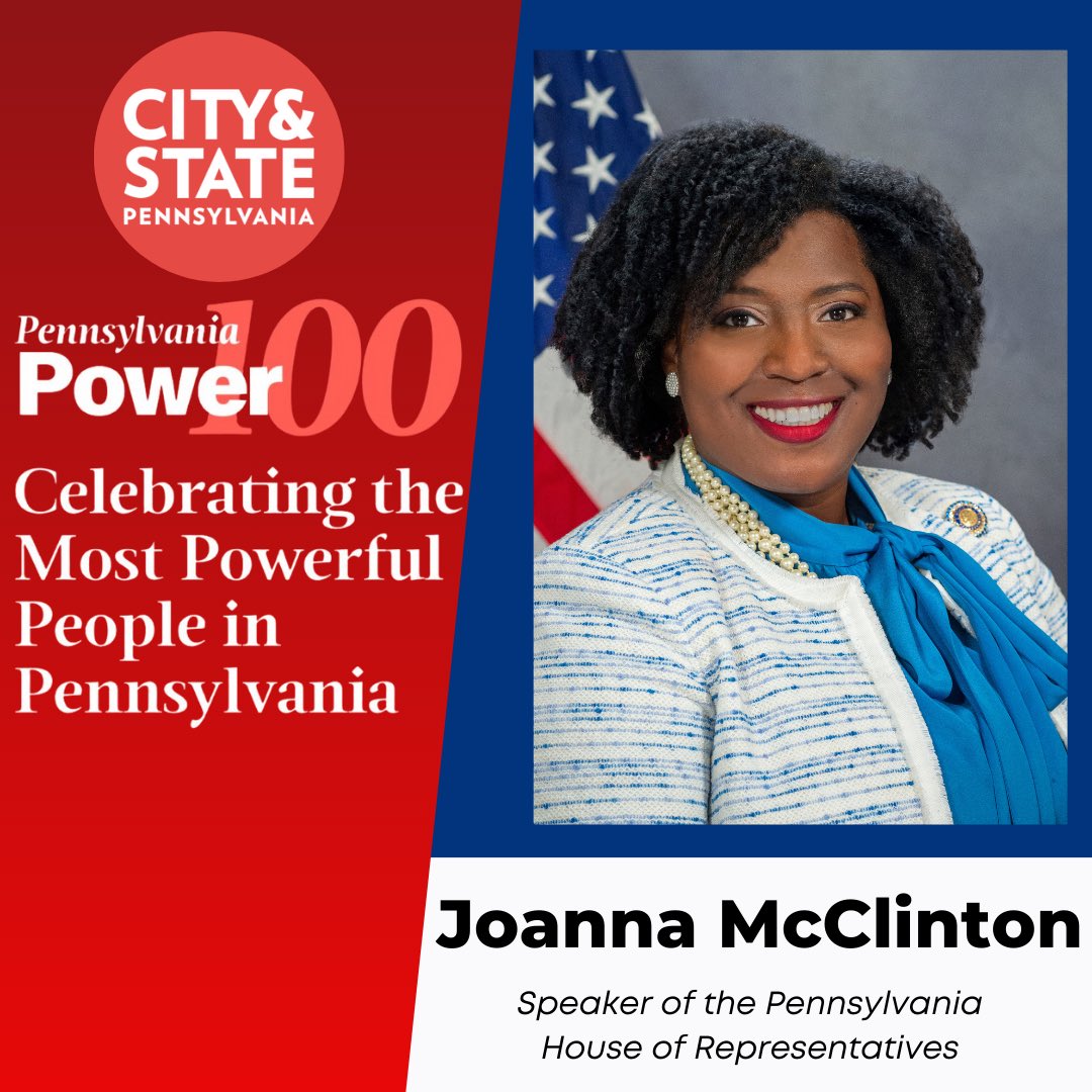 I am honored to be named on the @CityAndStatePA Power 100 list! Everyday I fight for my amazing neighbors in the #191stlegislativedistrict! Thank you! Check out the full list ⬇️ cityandstatepa.com/power-lists/20…