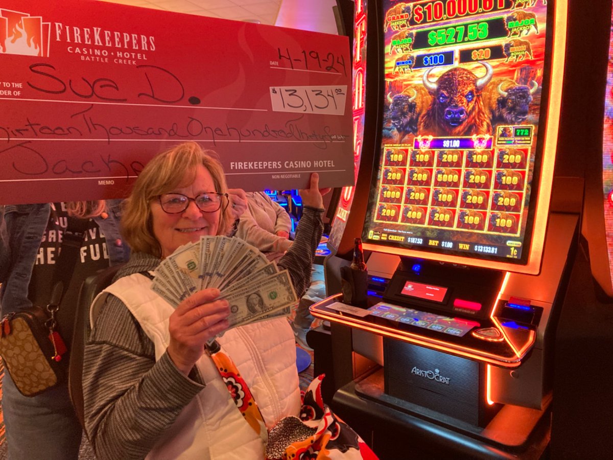 Get ready to be wowed! 🤯 Sue just hit the jackpot at FireKeepers, winning an incredible $13,134! 🎰🤑Let's give it up for Sue and her incredible fortune – this is how we #GetYourVegasOn! 💰