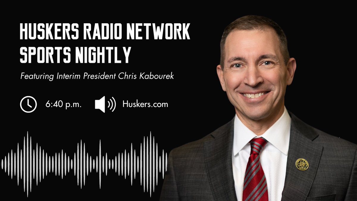 At 6:40, Interim President @ckabourek will join @JessicaCoody on @HuskersRadio's Sports Nightly broadcast to talk about this weekend's @HuskerFootball Spring Game & give an update on athletics items from last week's Board of Regents meeting.