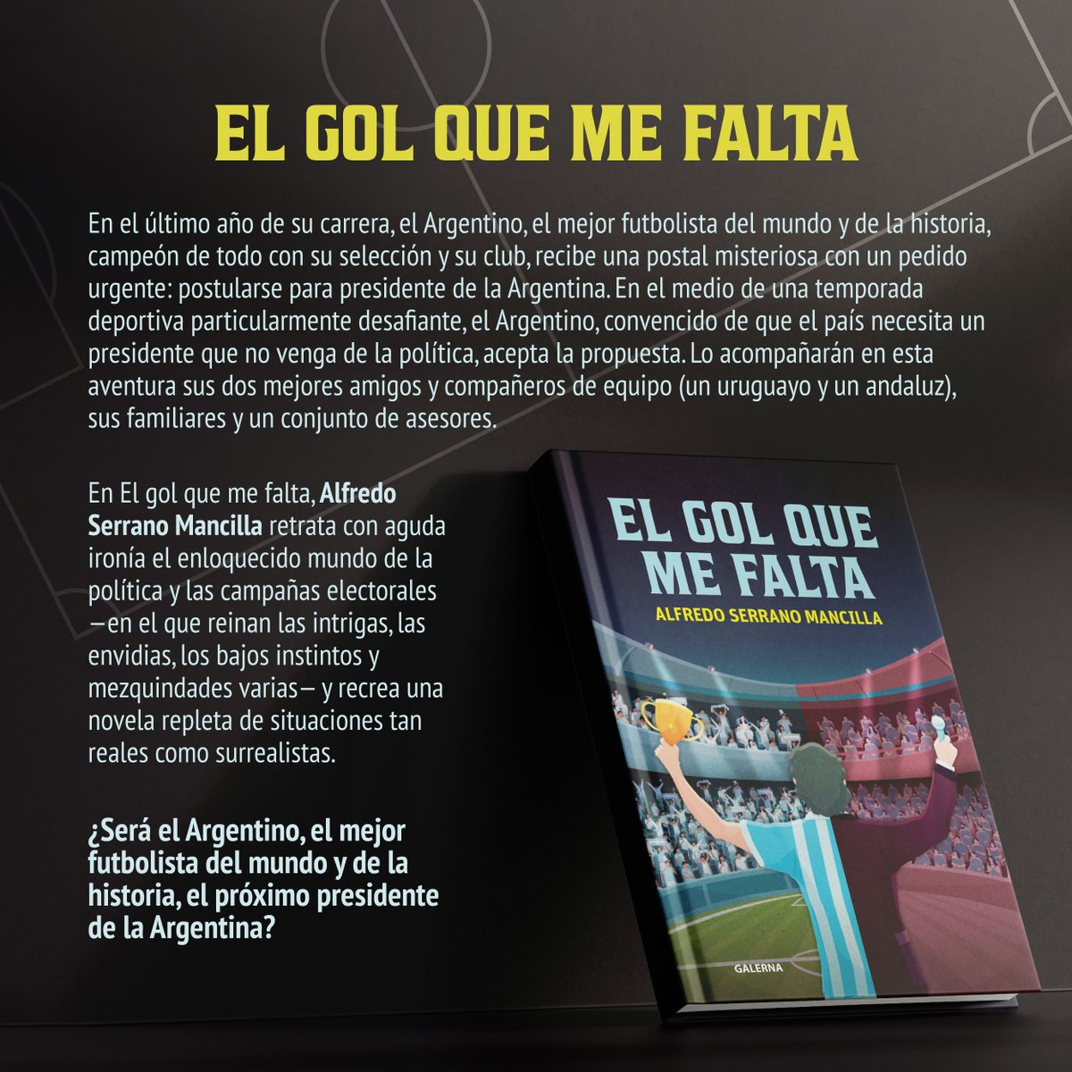 Confirmado. Y muy contento. Me acompañarán Alvaro García Linera y Fernando Signorini en la presentación de mi primera novela de ficción: El gol que me falta. Y habrá más sorpresas 😜 Nos vemos el 7 mayo, martes, a las 17.30h en la Feria Internacional del Libro de Buenos Aires