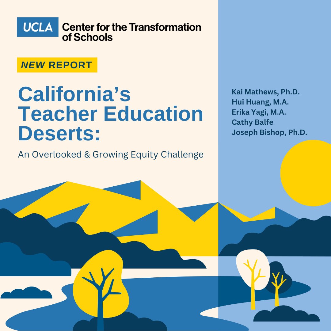 New CTS study profiles 9 teacher education “deserts” in CA: rural border counties w/ limited access to #teachereducation programs. We highlight:

👨🏽‍🏫underprepared & inexperienced teacher rates
💵economic status
🏫education attainment

tinyurl.com/casteachereduc…

#CARuralEd #k12