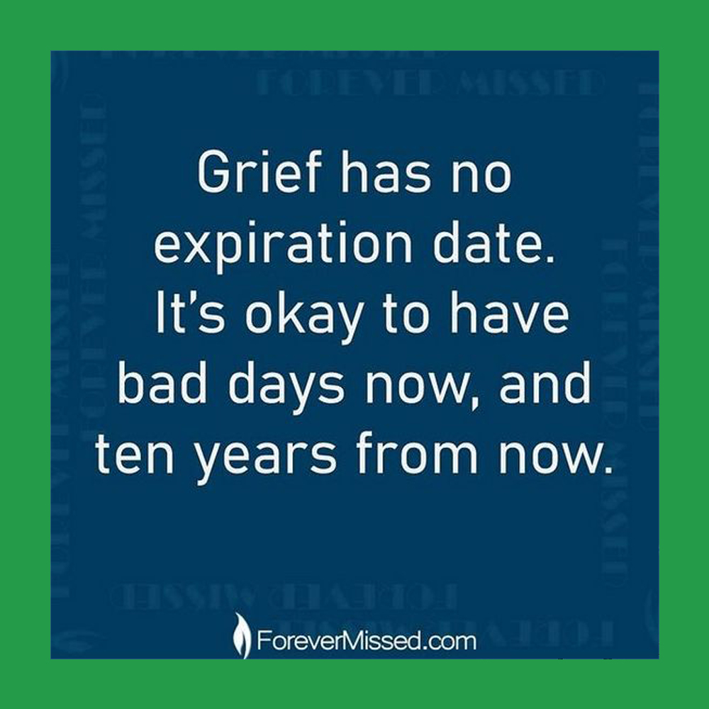Reminder: There's no expiration date on grief. It's okay to break down, cry, and feel the weight of #grief—even a decade later. Healing isn't linear, and #emotions don't come with a deadline. 📷: forevermissedmemorials on IG