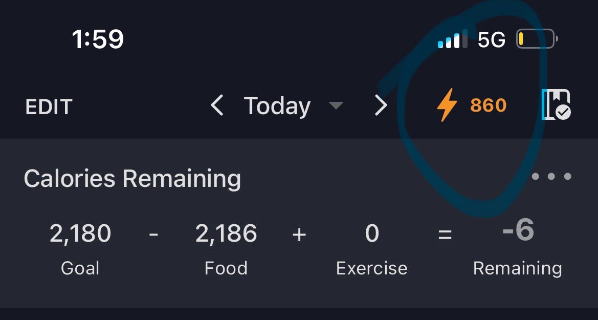 catnoza10's tweet photo. @MFP_Ops love the new feature of displaying the streak in the Food Log! but there’s something wonky going on with the streak count shown in the food log vs the ‘More’ section. @TheLexTimes https://t.co/2PakZ5dtdw
