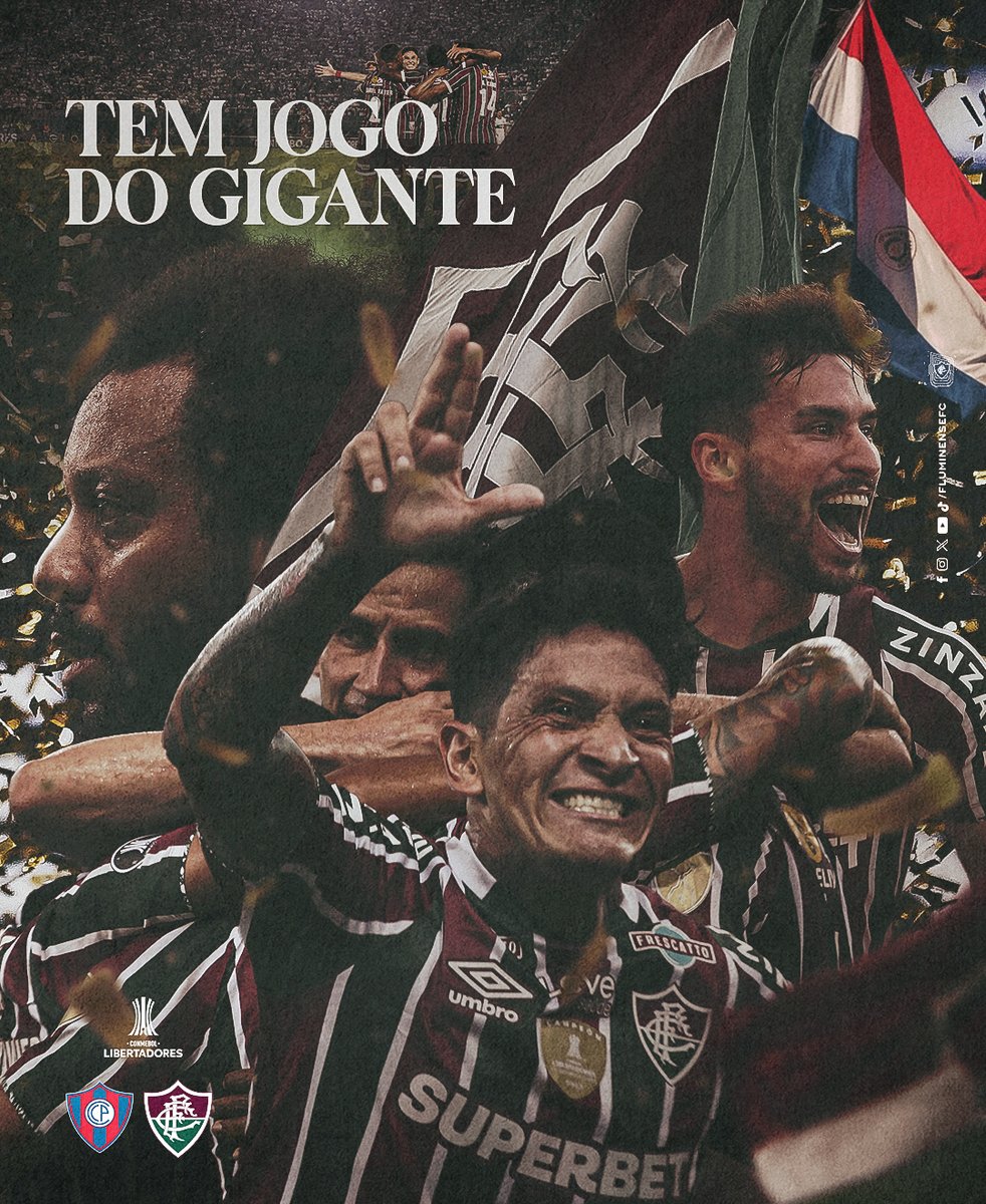🎵 DÁ-LHE, FLUMINENSE
CLUBE COM MAIS HISTÓRIA SEI QUE NÃO HÁ 🎵

É #DIADEFLU NA @LIBERTADORESBR! VAMOS, FLUMINENSE! PELA VITÓRIA NO PARAGUAI! 🇭🇺