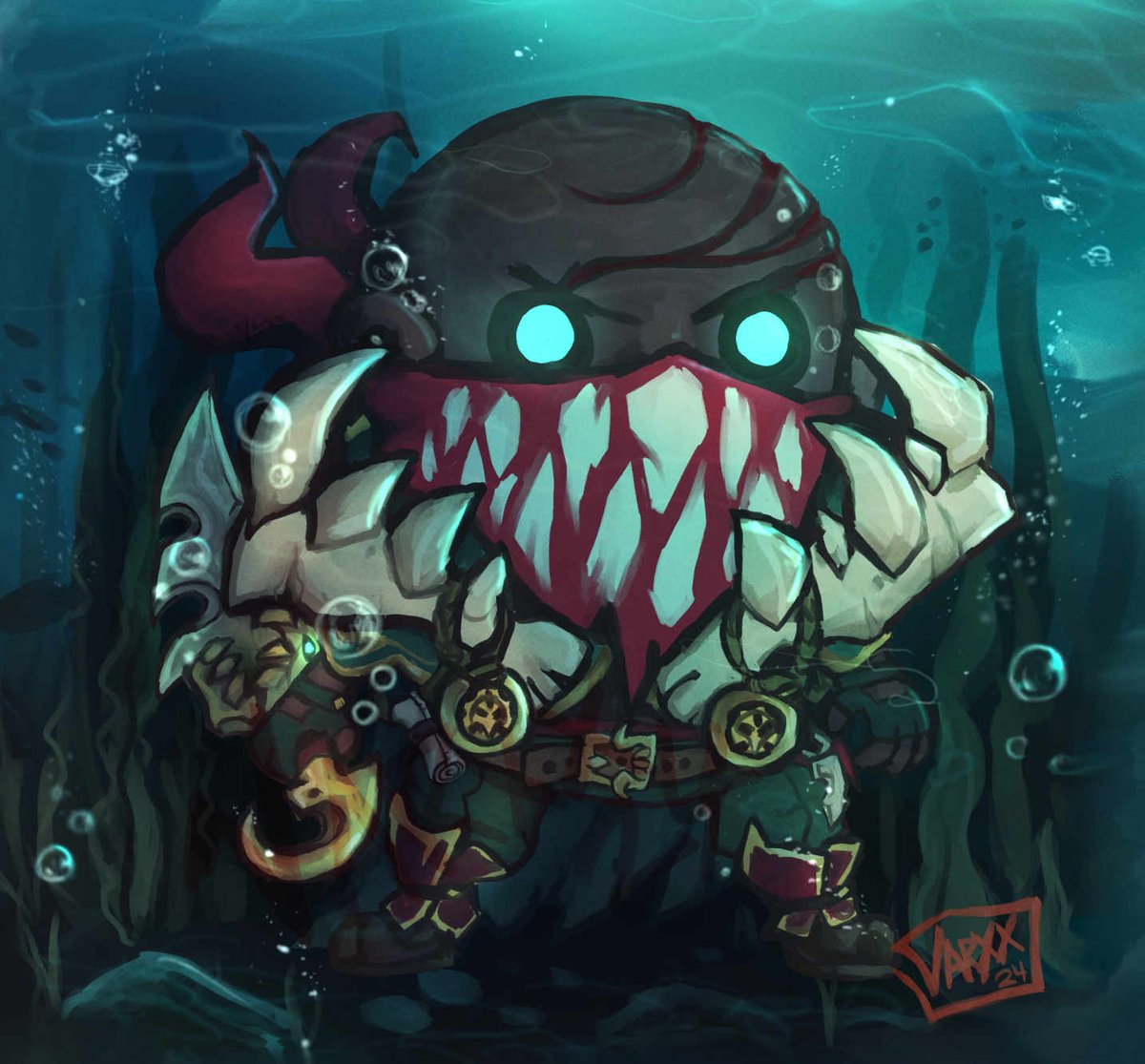 Harbingerplush's tweet photo. Cute yet angy Pyke ! Just a lil drawing I did of him <:] I posted it on reddit earlier but I wanted to share this elsewhere!! Just for fun. I don't do a ton of digital art these days.
#LeagueOfLegends #LeagueOfLegendsFanArt https://t.co/OFAHaLDT2v