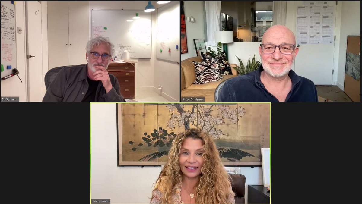 What a fantastic & fun #WordByWord w/ @ed_solomon’s guests @AkivaGoldsman “Writing is like making a cake with different ingredients each time.” And Jenny Lumet, who cracked me up with “It’s an extraordinary thing to be related to famous people… and I would recommend it!”