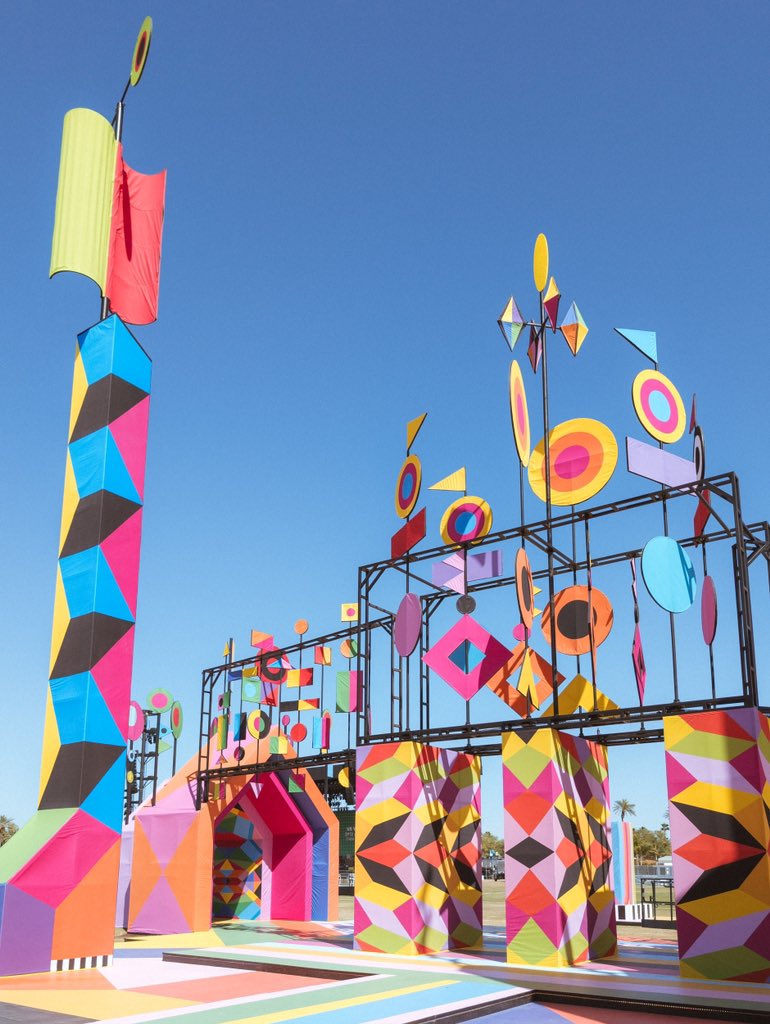 Much love to this year’s on-site art Babylon by Nebbia Spectra by NEWSUBSTANCE Monarch: A House in Six Parts by HANNAH Dancing in the Sky by Morag Myerscough