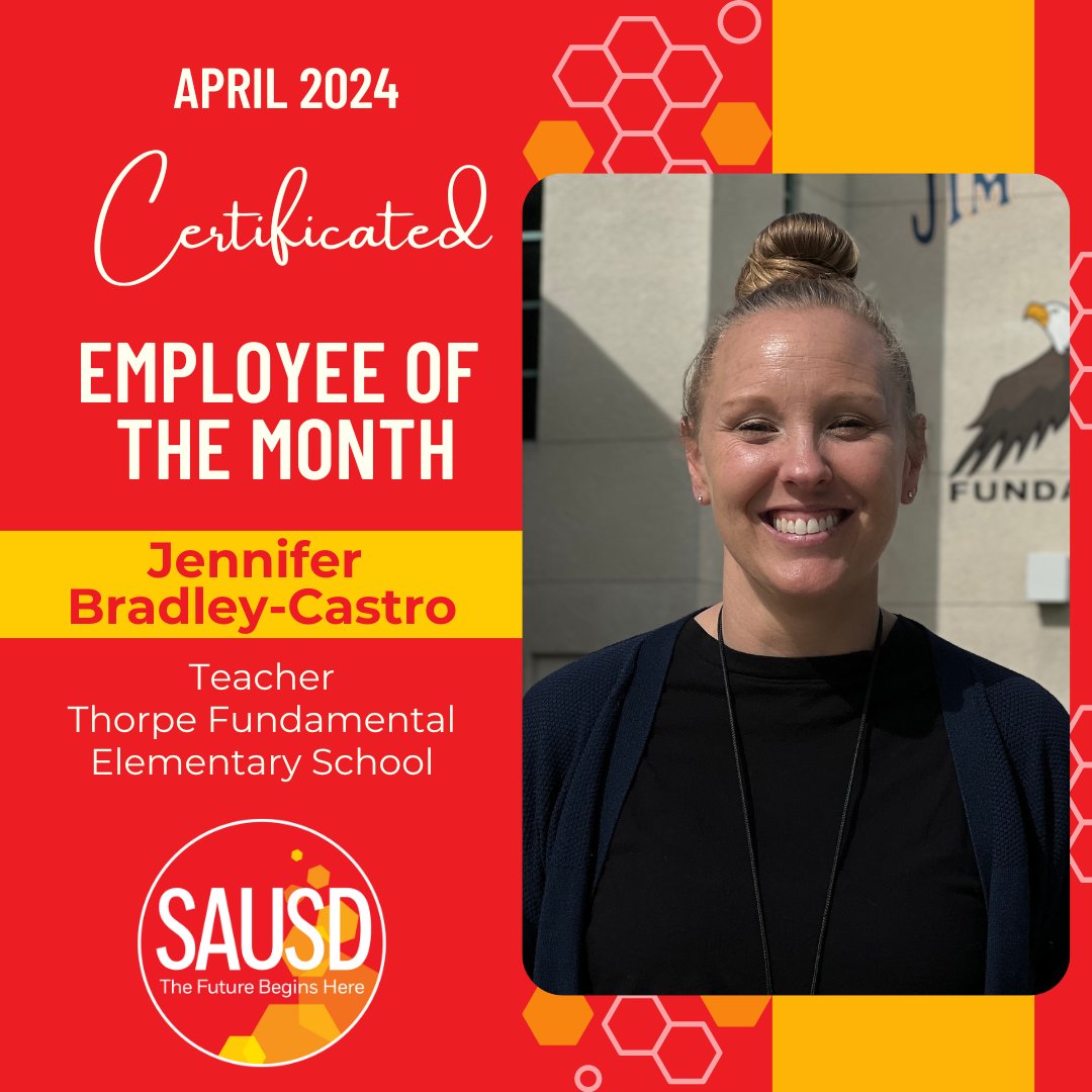 👏Congratulations to our April 2024 Employees of the Month –Jennifer Bradley-Castro & Isbenia E. Calderon Valenzuela - who were highlighted during last night's Board mtg! Learn more about their contributions to #SAUSD here: bit.ly/3JTmVtr
#WeAreSAUSD #SAUSDBetterTogether