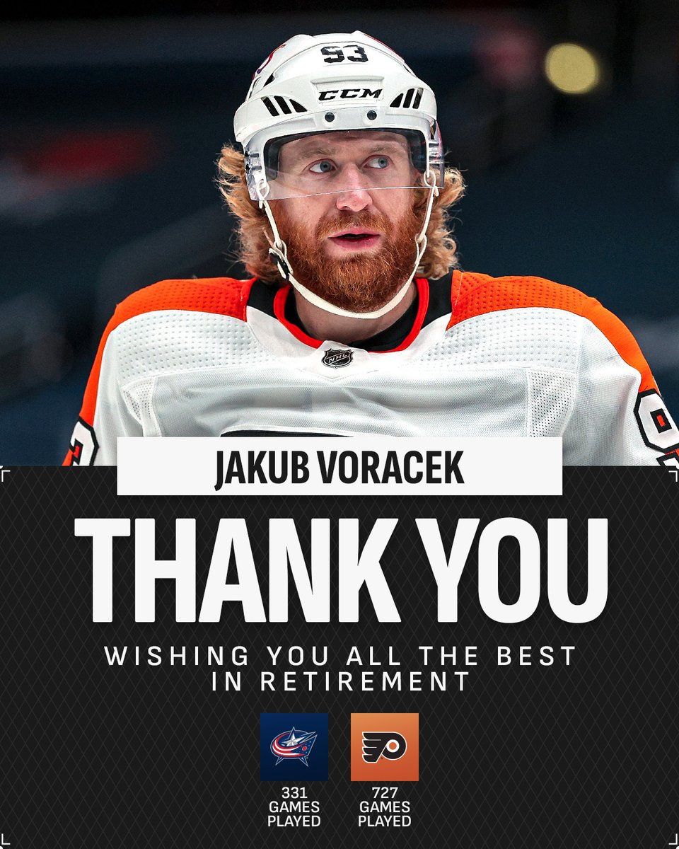 Congratulations on your retirement, Jakub Voracek (@jachobe)! 🙌