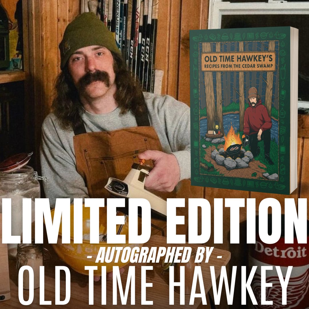 Step into Old Time Hawkey’s world in 'Old Time Hawkey's Recipes from the Cedar Swamp.' Take a cooking adventure through 100 recipes inspired by three generations of campfires, family gatherings, and the beauty of Northern Michigan. premierecollectibles.com/oldtimehawkey #oldtimehawkey