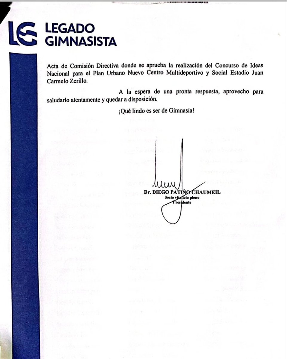 LetraG's tweet photo. 🐺 La agrupación @GimnasiaLegado, encabezada por Diego Patiño Chaumeil, oficializó el relanzamiento de su espacio político.

#GELP #CGE 🔵⚪️ https://t.co/g8Bn8tLTkz