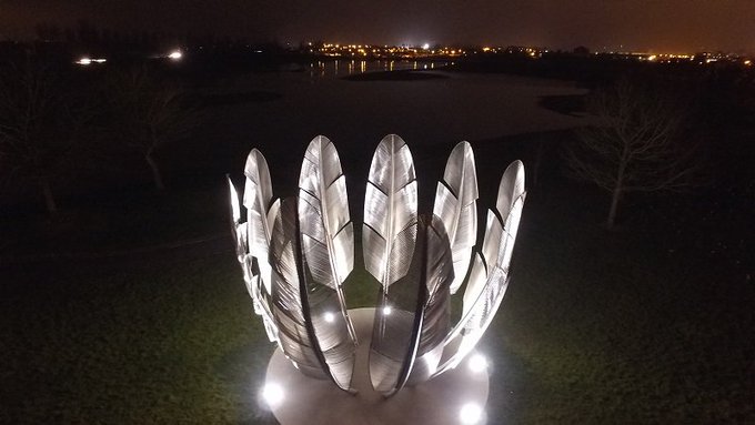 Night Midleton,Ireland 'Kindred Spirits' sculpture honoring Choctaw Nation #INDIGENOUS #TAIRP