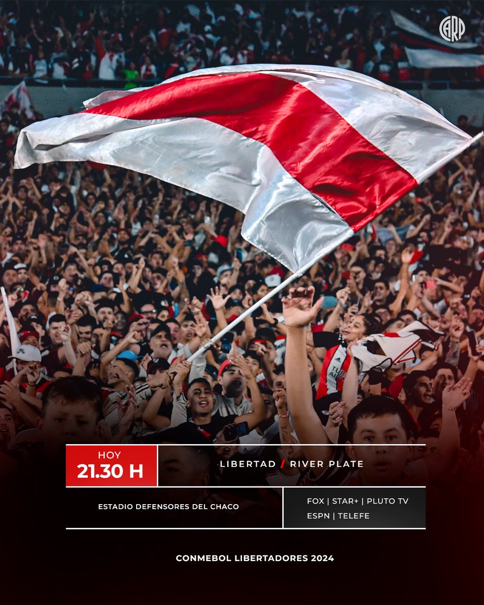 Noche de #Libertadores en Paraguay ⚽️💪

#VamosRiver ⚪️🔴⚪️