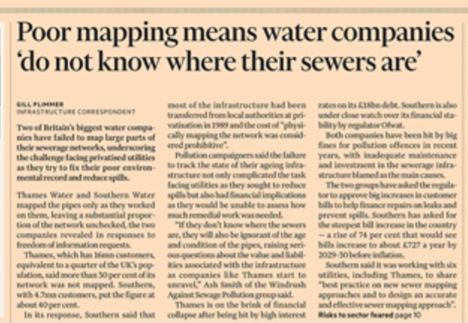 So they've lost their pipes...I suggest anyone with photos of where sewage is released ..send them in to your local water board...thats way they can follow the exit to the entrance... #ToriesOut658 #GeneralElectionNow #JackanoryTorys #Bregret