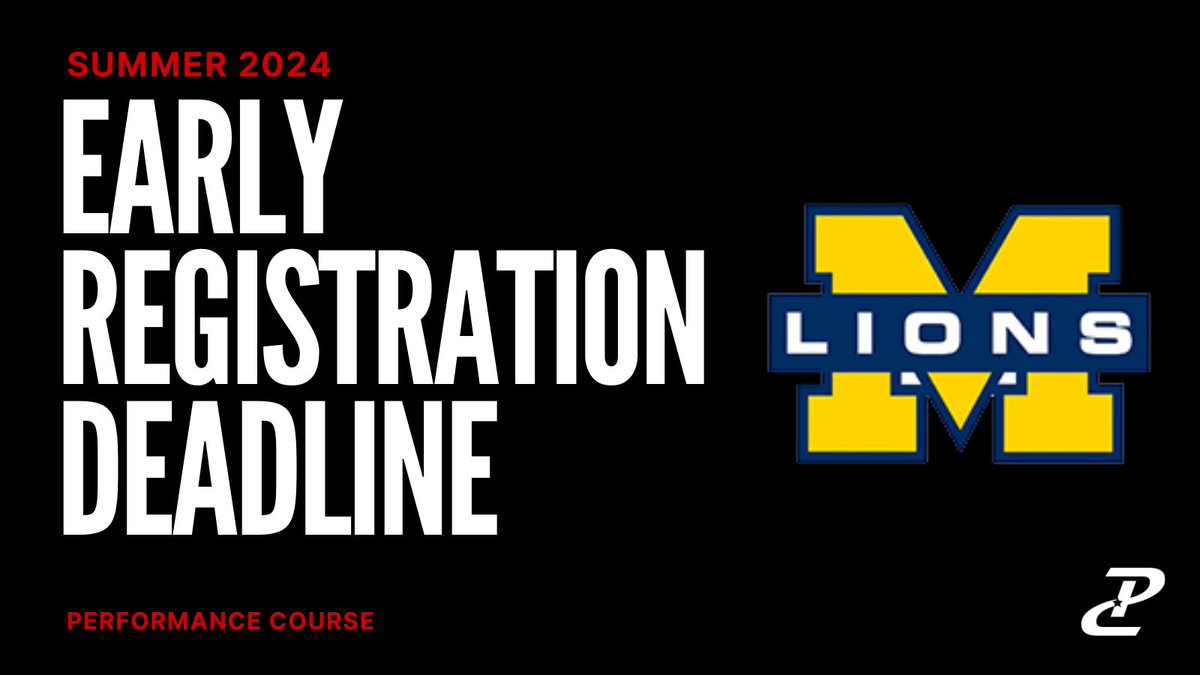 The Early Registration Deadline @MHSLions is just 1 week away.  This summer #EverythingMatters ‼️ Don’t miss out on the opportunity to save some money by securing your spot before May 1st.   Take advantage by getting signed up today! ⬇️ performancecourse.com/school-distric…
