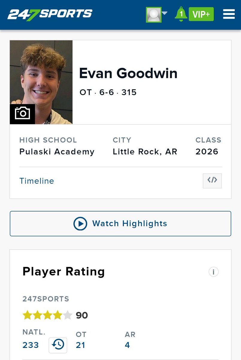 Thank you <a href="/247Sports/">247Sports</a> for the 4⭐️ ranking. 
#PABruinFootball #PABruins #OLine 
<a href="/alucas80/">Anthony Lucas</a> <a href="/barnhill_jerrod/">Jerrod Barnhill</a>