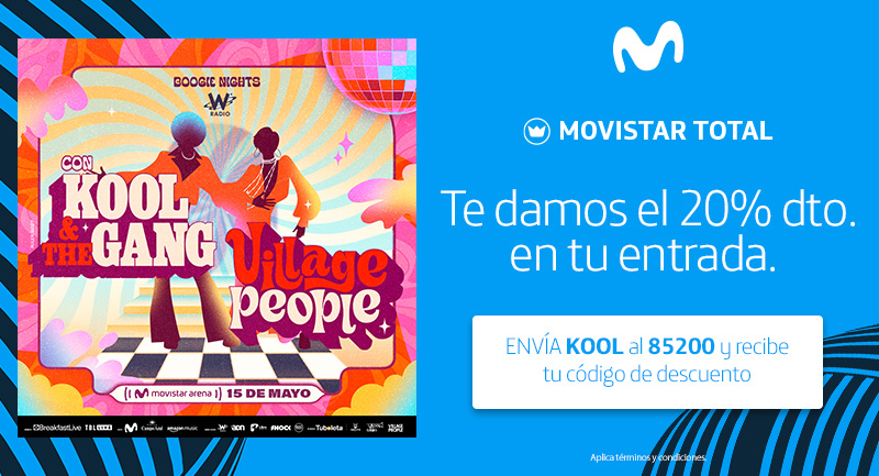 Kool & the Gang y Village People llegan al @MovistarArenaCo y te damos 20% dto. por ser Movistar Total. Envía KOOL al 85200 y adquiere este beneficio. @KoolntheGngLIVE @WeVillagePeople