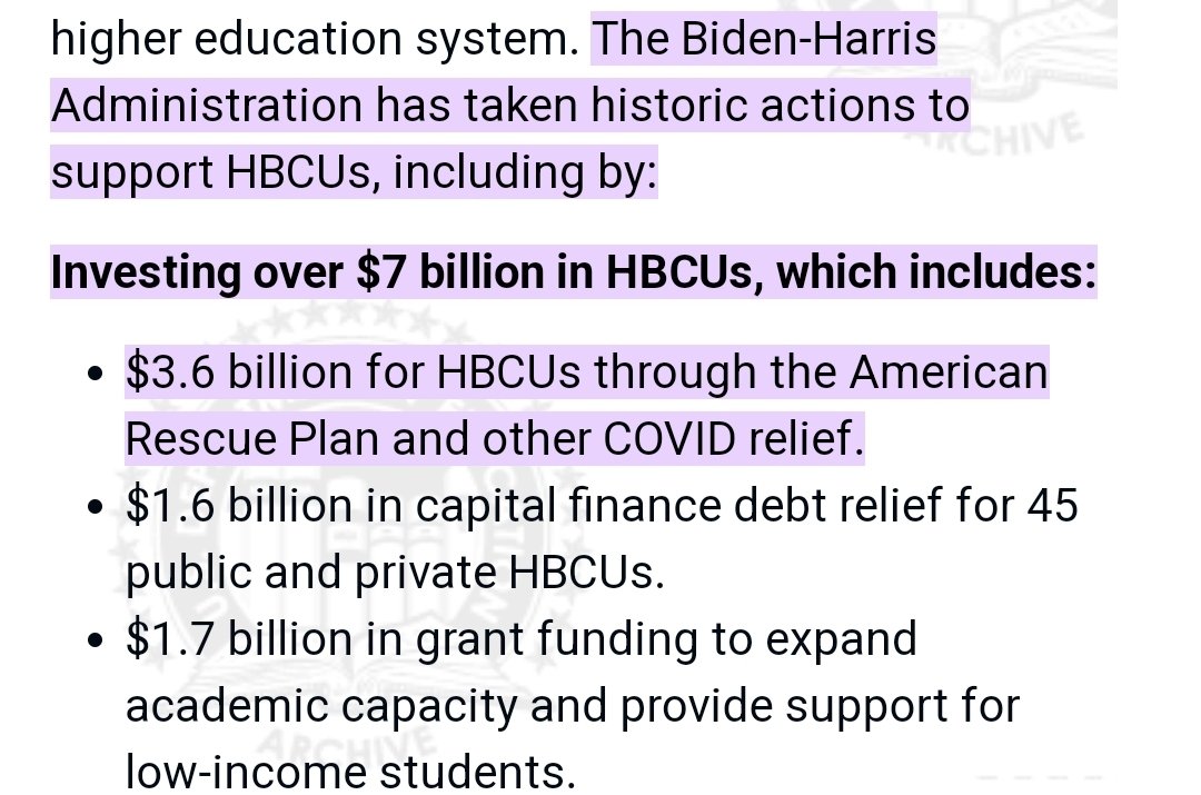 For those that's criticizing Biden speaking at Morehouse, he's invested 7 billion into HBCUs.

Also billions in student loan forgiveness, which helped Black borrowers disproportionately.