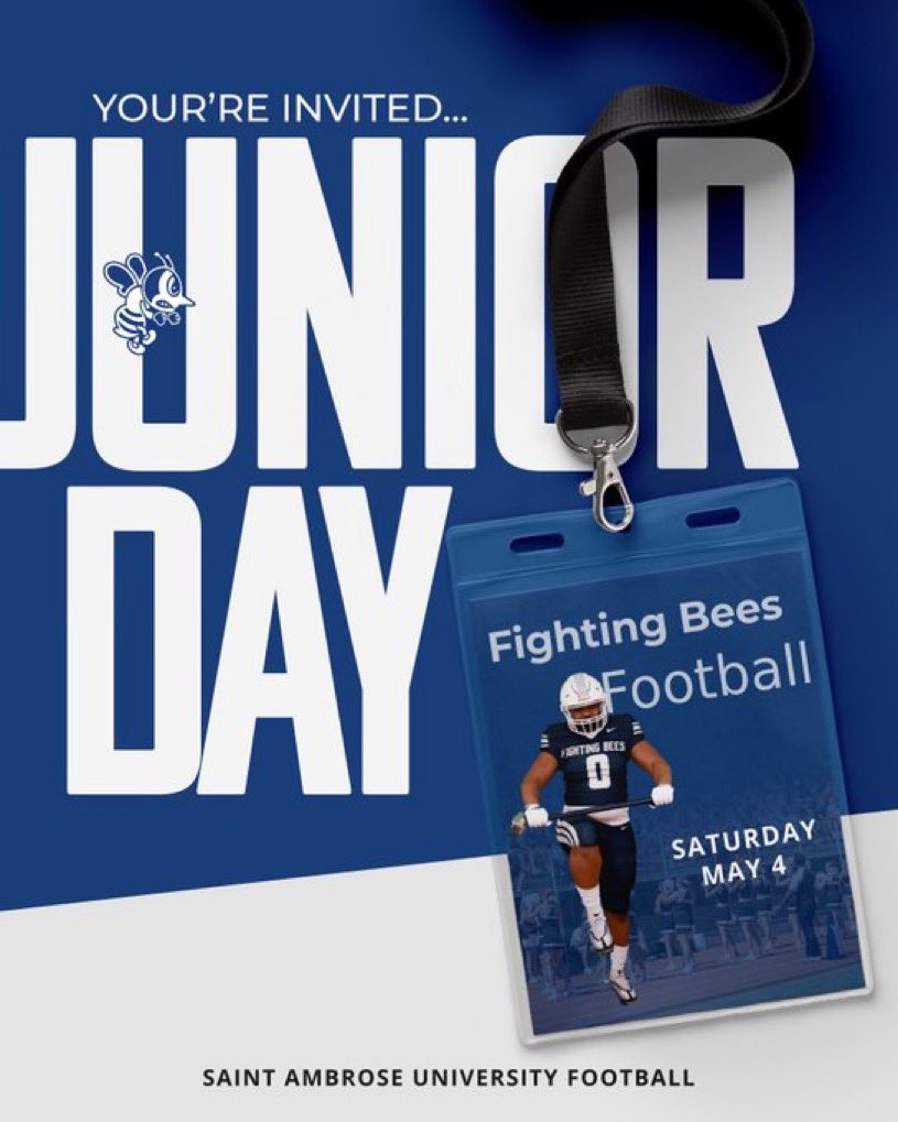 #AGTG Blessed to receive a Junior Day invite to Saint Ambrose University! 

@SAU_CoachQ 
@damoncallis