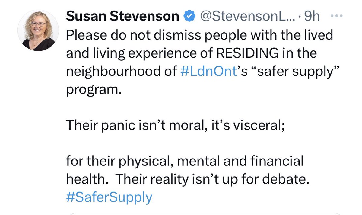 You do realize that your biases are showing loud and clear here? This entire tweet, verbatim, could be referring to the folx marginalized by system failures who RESIDE in the neighbourhood and whose reality (physical, mental, financial health) isn’t up for debate EITHER! #ldnont