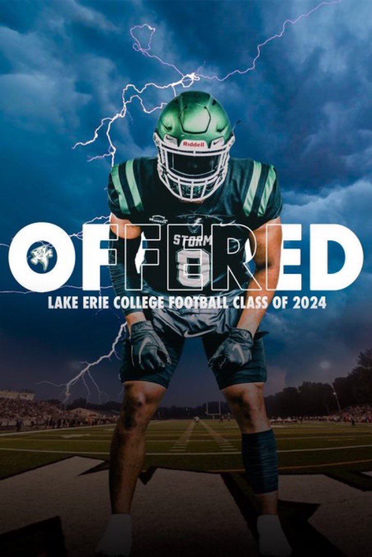 Blessed to receive an offer to Lake Erie college @CoachTCip @FBCoach_Rahn @CoachCRobertson