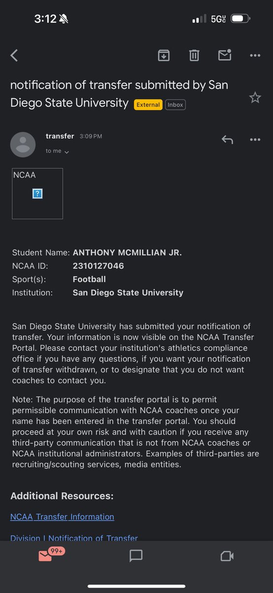 I have officially entered my name into the transfer portal. 4 years of eligibility left