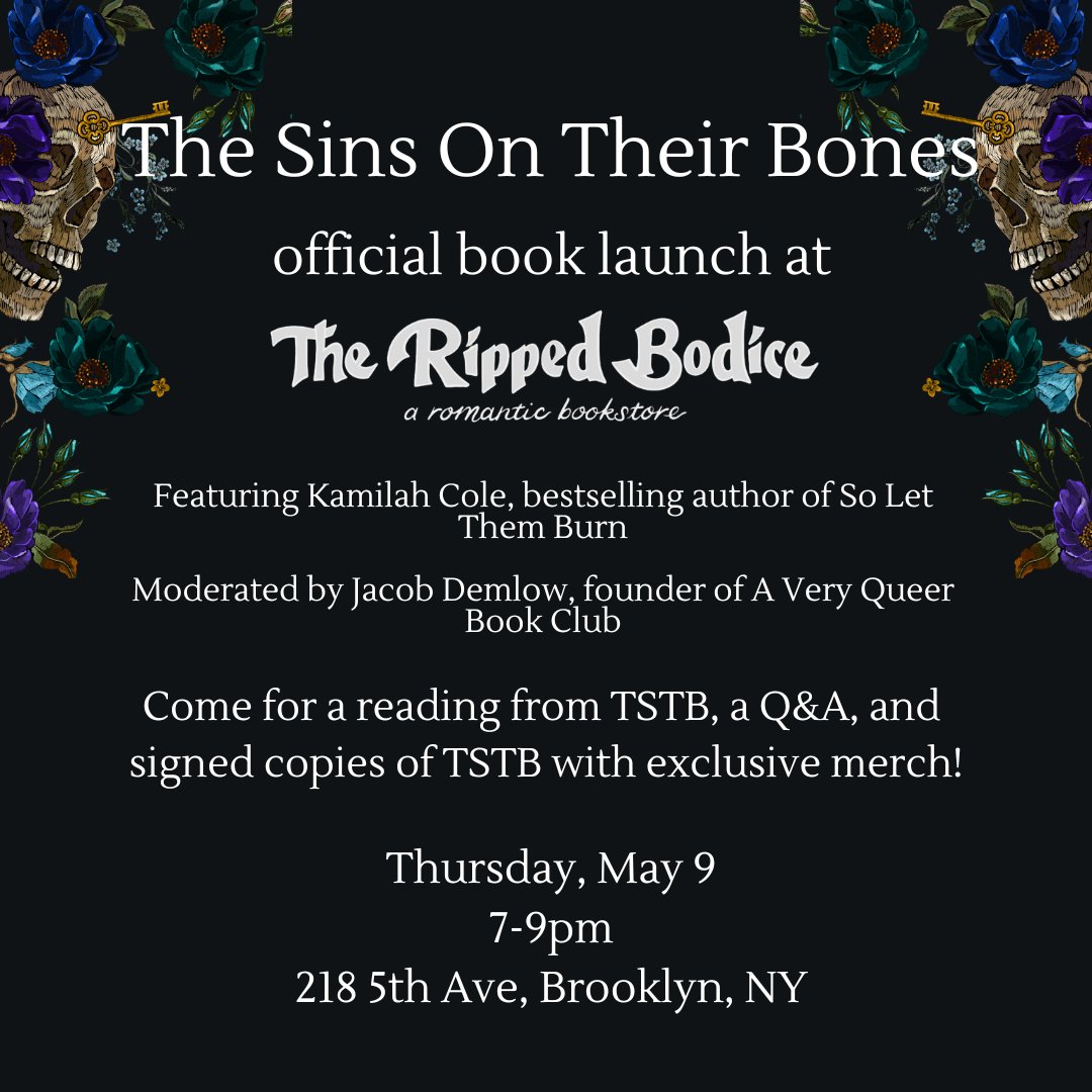 Are you coming to my book launch at @TheRippedBodice?