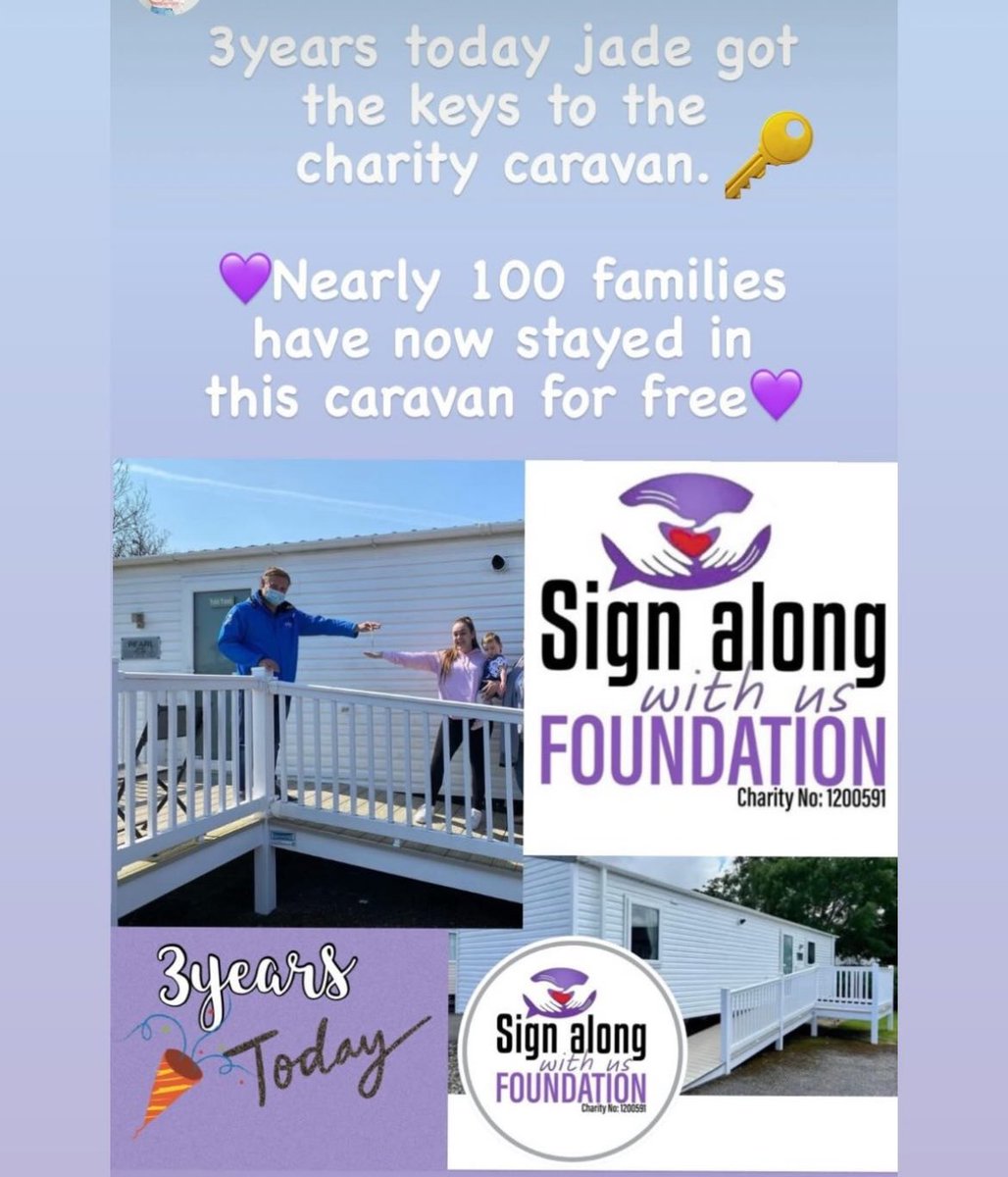 3yrs ago @JadeKilduff got the keys to a fully adaptive caravan and now has provided nearly 100 families with a free holiday💜 @SawuFoundation