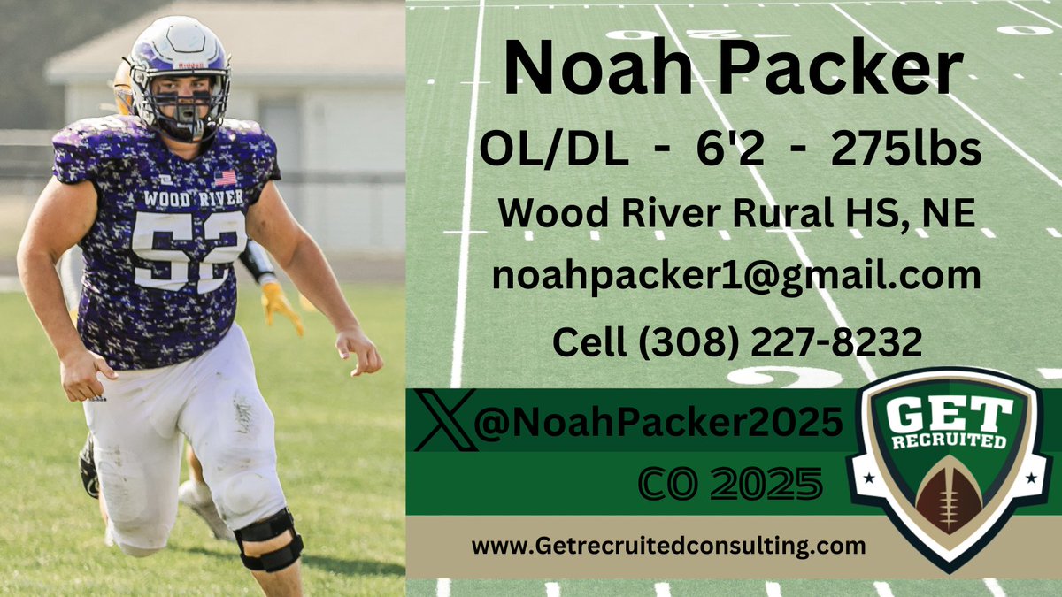 Noah Packer - CO 2025 - OL/DL - 6'2, 275lbs - 3.8 GPA - Big, strong, physical with a nasty streak. Profile: getrecruitedconsulting.com/recruit/noah-p… @NoahPacker2025 @1of1lifeskills @MontanaGrizFB @MSUBobcats_FB @NDSUfootball @UNIFootball @GoJacksFB @UNK_Football @Coach_Brady #football