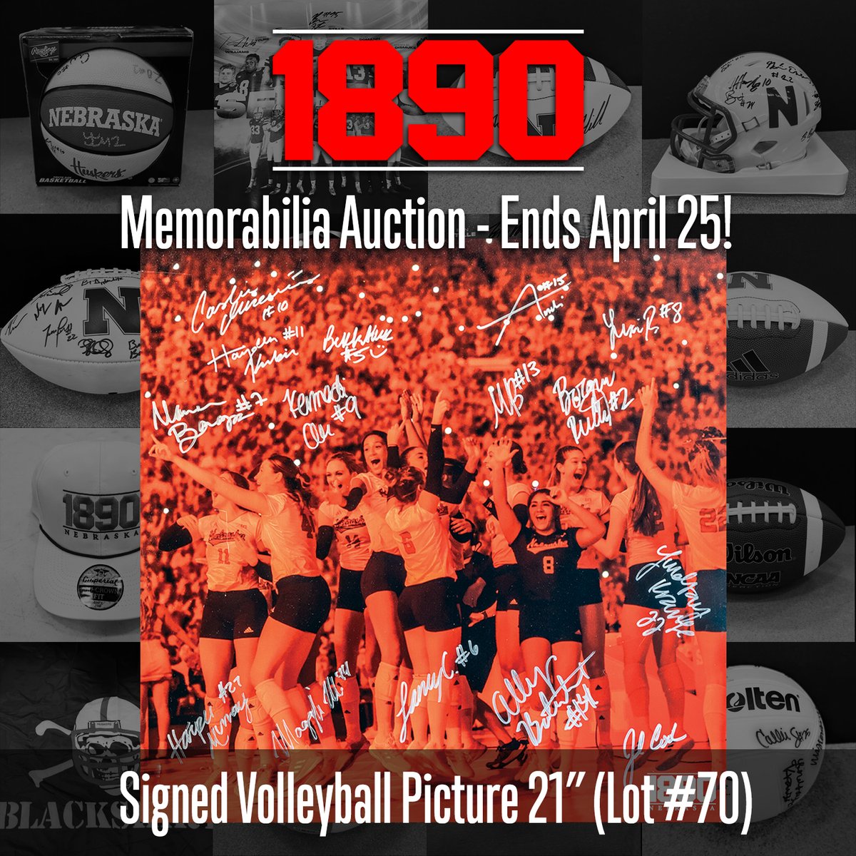 Exclusive Commemorative Prints of the Historic Volleyball Day - Signed by the incredible 2023 Husker Volleyball Team + National Volleyball Coach of the Year John Cook! Auction ends tomorrow! 1890.hibid.com/catalog/534476…