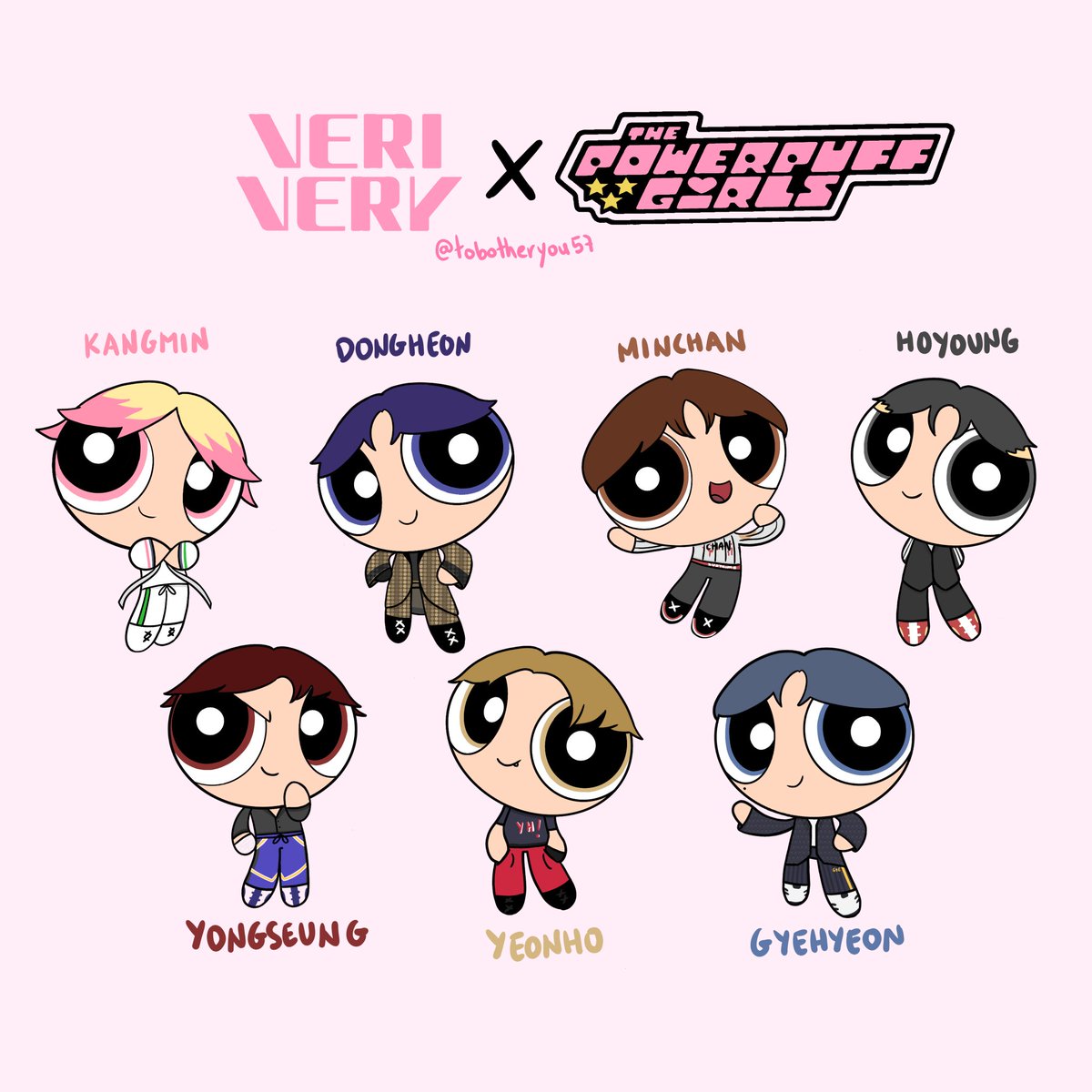 .*•° VERIVERY X The Powerpuff Girls °•*.

I draw VERIVERY as in Powerpuff Girls style, and it was REALLY funny, hope VERRER like it!!

>> Presenting VRVR as PG a threat:

#VERIVERY #베리베리 #VRVR