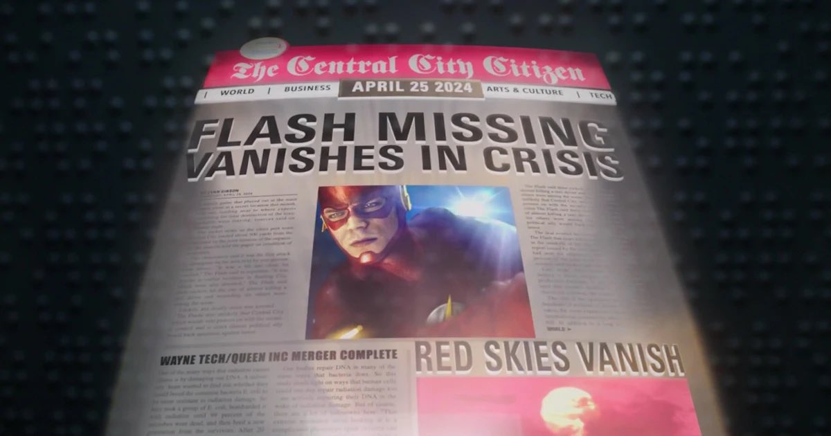 DCLegacy_'s tweet image. Dans le tout premier épisode de la série #TheFlash, un article dévoilait que l’homme le plus rapide du monde disparaîtrait le 25 avril 2024 ⚡️

À l’époque cette date nous paraissait si lointaine et, 10 ans plus tard, nous y voilà…