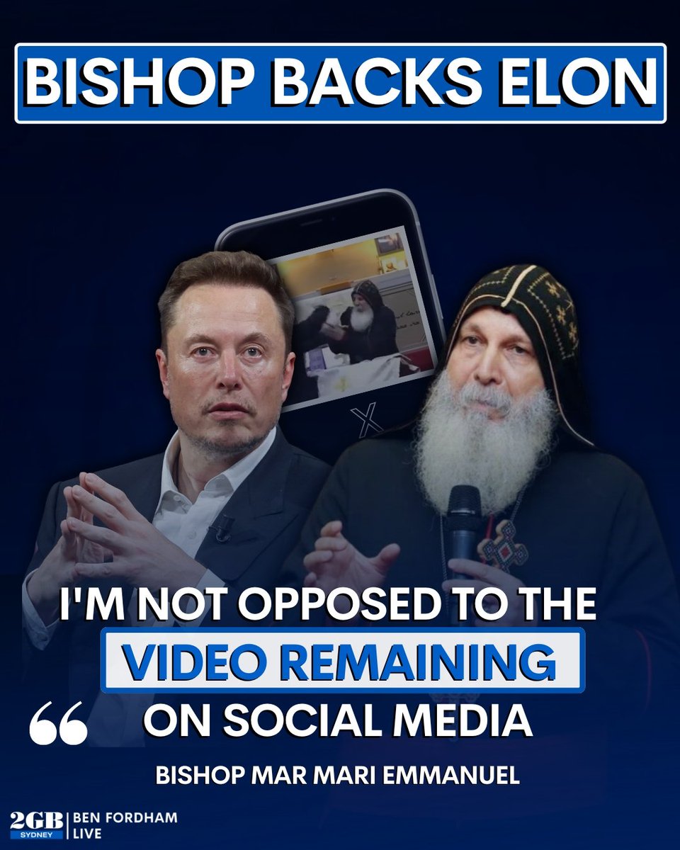 *** NEW COMMENTS *** Anthony Albanese has been left red faced. Bishop Mar Mari Emmanuel has sided with Elon Musk. Listen to the Bishop speak HERE. 🎧omny.fm/shows/ben-ford…🎧