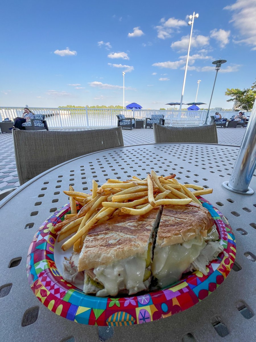 I’ve come to realize that 90% of the things I like to at WDW that are not the theme parks are just eating and drinking by bodies of water. I had a drink at Geyser Point and then boated over to Contempo for a Turkey Cuban Sandwich from The Sand Bar.