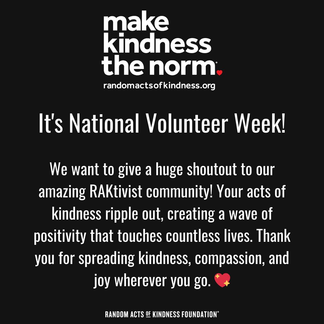 It's National Volunteer Week! Let's take a moment to celebrate the incredible spirit of giving back and making a difference in our communities. We want to give a huge shoutout to our amazing RAKtivist community! 💖

#NationalVolunteerWeek #RAKtivist #MakeKindnesstheNorm