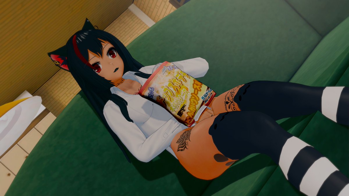 Shizuoka_CH's tweet photo. Nyaaaaaaah today i am relaxing watching so nice anime <3 things are getting really spicy nyaaah <3

#lewdtuber #OC #BlackedWaifu #コイカツ #koikatsu #VTuber https://t.co/om8YTPYrXw