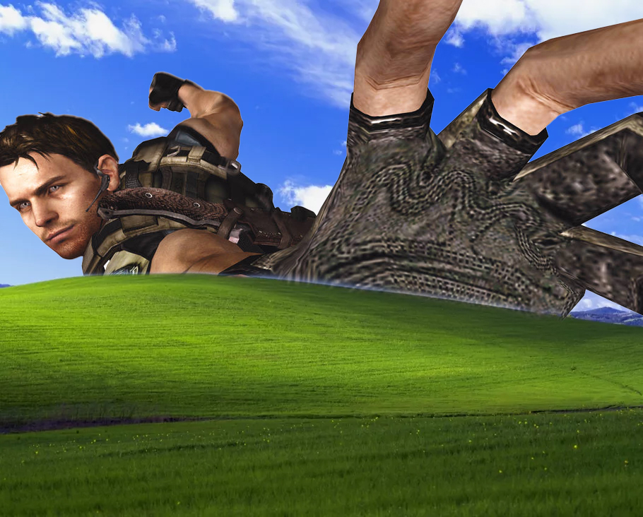 RuleTimeSpace's tweet photo. POV: Your are the Boulder in Chris Redfield's way! https://t.co/driTQmTZtG
