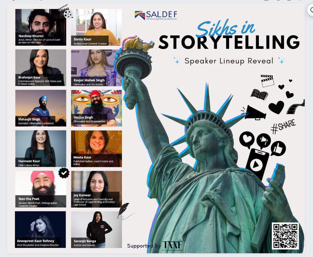 This #AsianPacificAmericanHeritageMonth, join SALDEF in celebrating Sikh representation in the media with 'Sikhs in Storytelling! 🎟️Tickets are SELLING FAST, so grab yours & be ready to be inspired! saldef.org/sikhsinstoryte…