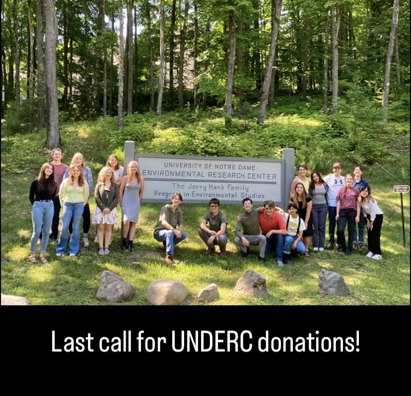 Last call for donating to UNDERC on ND day! Thank you to everyone who has participated and donated to our research center! (Link below) Happy Wednesday! 😀 #ndday

notredameday.nd.edu/organizations/…