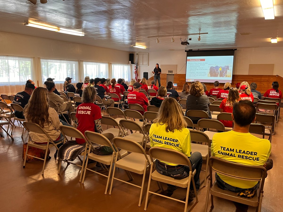 cvetucdavis's tweet photo. This past weekend, CVET partnered with the @NevCoSheriff's HEART team to provide animal handling training to their volunteers and members of the @NVADG for the upcoming fire season. https://t.co/0IrqcwbSwz