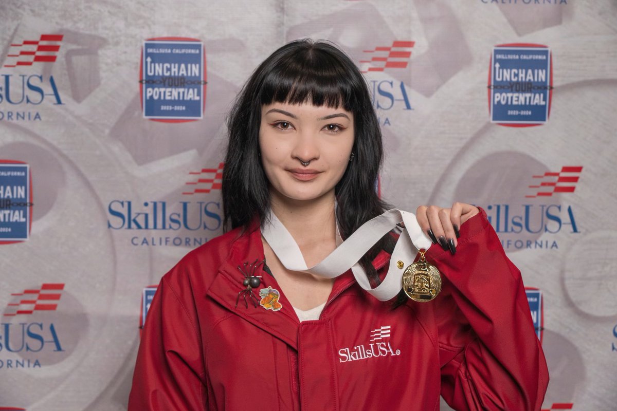 CONGRATULATIONS, Alana, on a gold medal win in Welding Sculpture at the recent SkillsUSA State Competition! This event showcases highly skilled career and technical education students in California. Medalists move on to a national competition. (Photo/News Courtesy: @SkillsUSACA)
