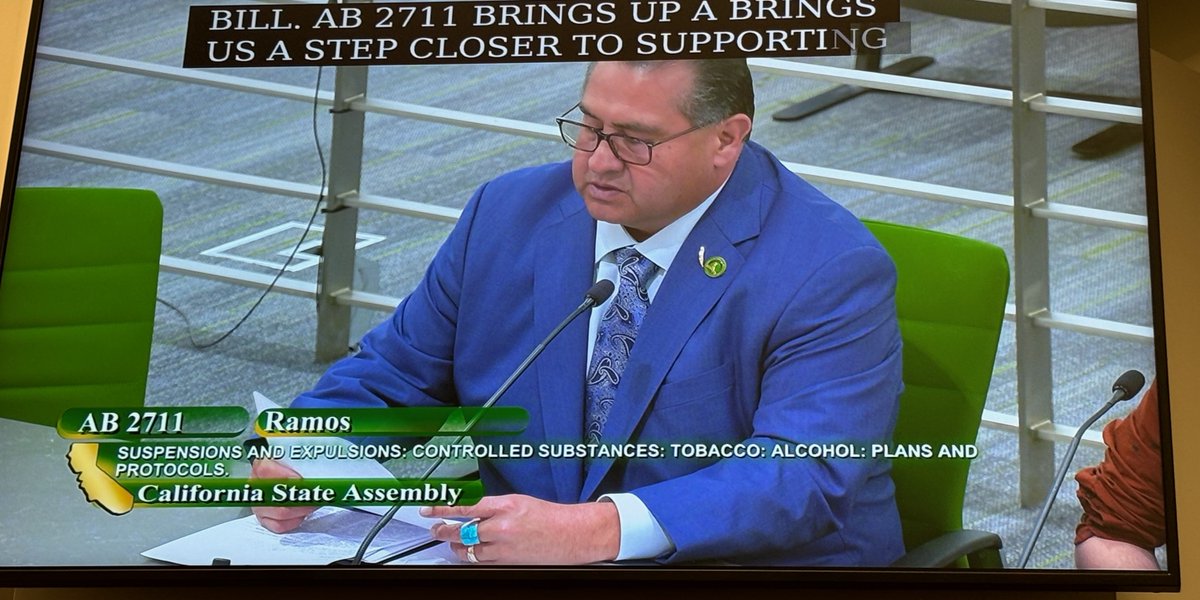 Happening now at the Capitol: Discussion underway for #AB2711, led by @AsmJamesRamos, in the Education Committee. This bill aims to prioritize student health by shifting from punishment to support for youth #substanceuse in schools. Let's advocate for a brighter future together!
