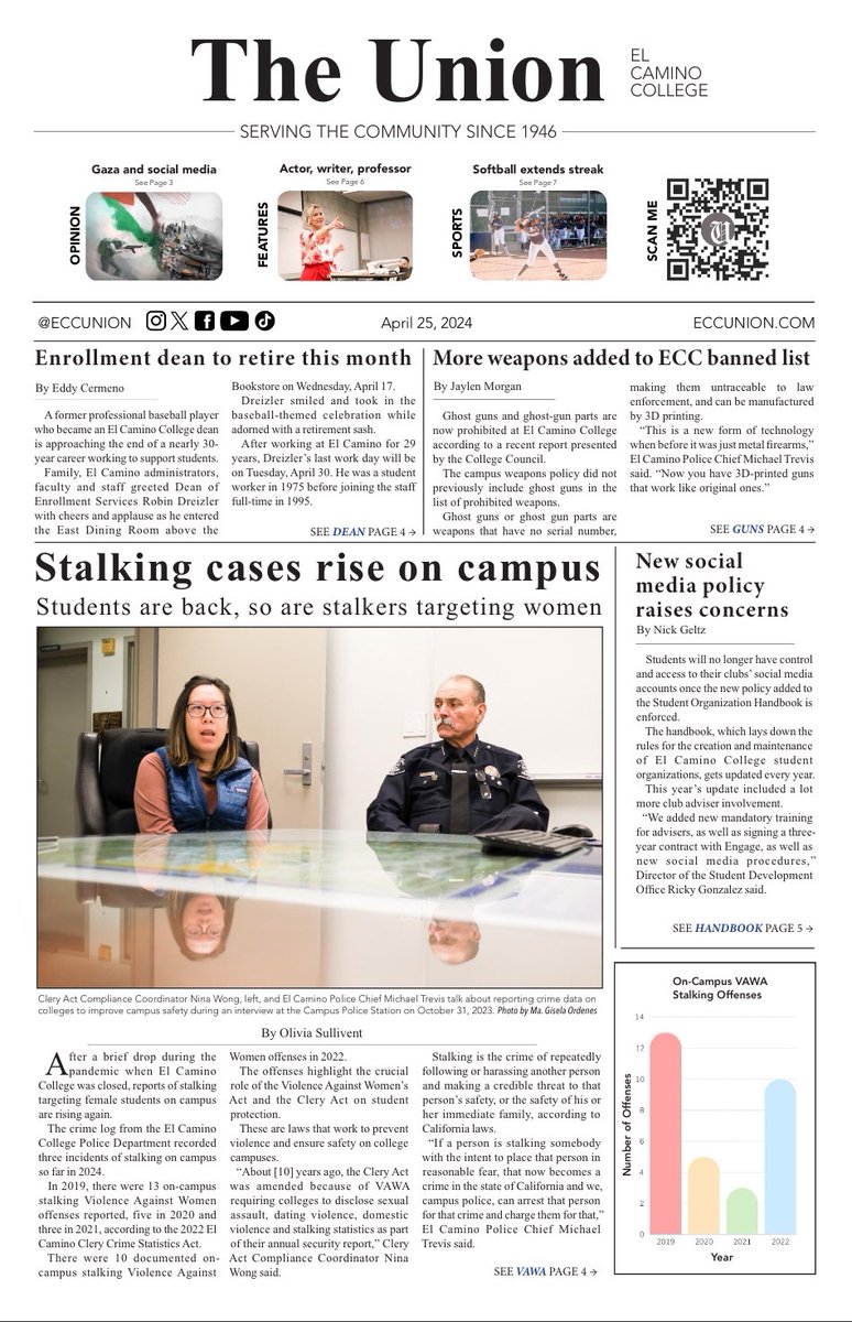 Please check out <a href="/ECCUnion/">The Union</a>’s third issue of the spring 2024 semester, available online starting today and in news racks around campus tomorrow. ##ECCUnion
