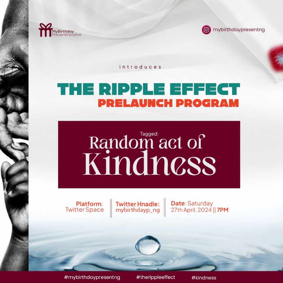mybirthdayp_ng's tweet photo. Get ready to ride the waves of change! The Ripple Effect is about to make a splash on our Twitter page, courtesy of @mybirthdayp_ng . Brace yourselves for a transformative journey that will leave you inspired and eager for more. Don't miss out! #TheRippleEffect https://t.co/bNWn6FV96R