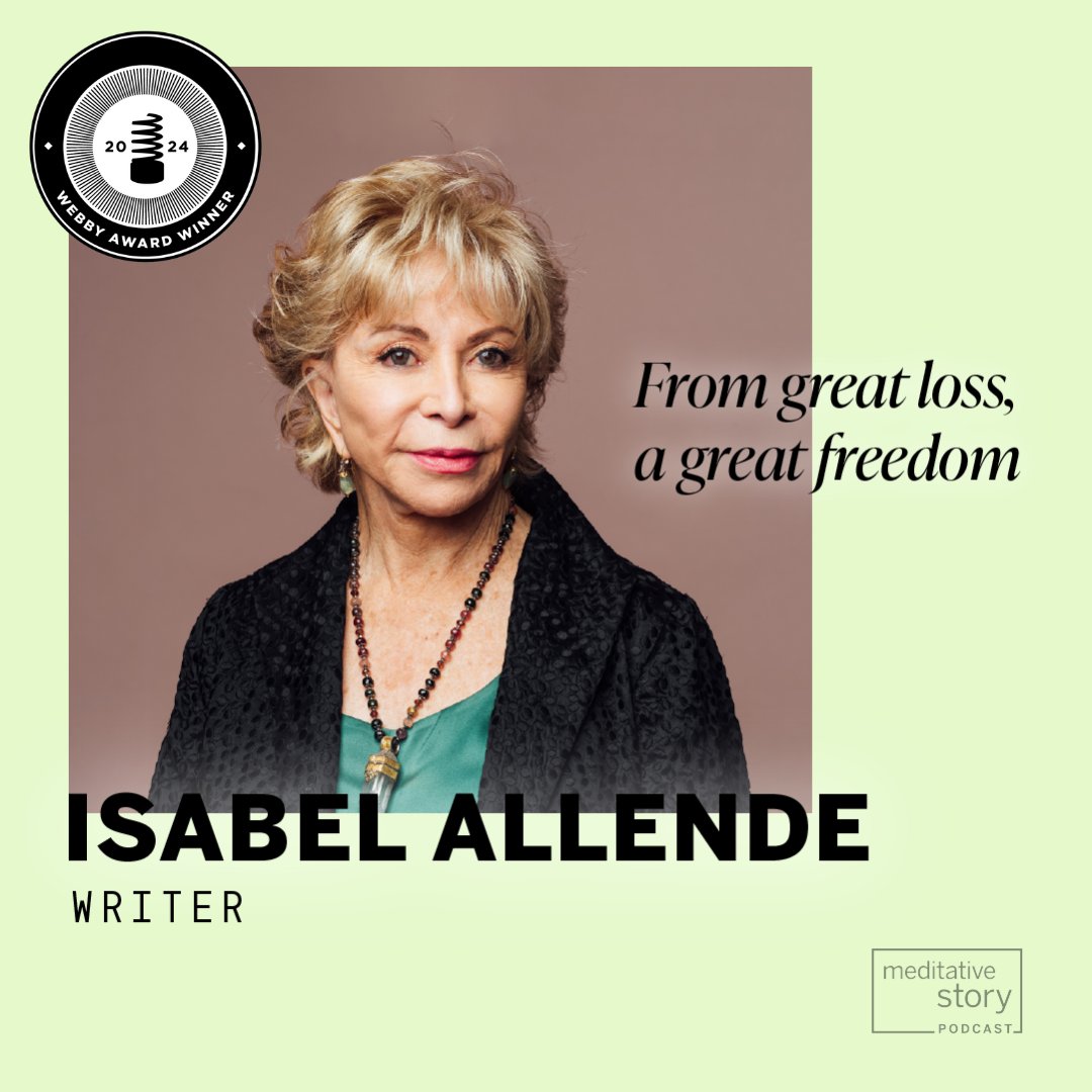 We’re honored to be a winner in this year’s @TheWebbyAwards! We received the Best Original Music and Sound Design Award for our episode with Isabel Allende. In celebration, join us in revisiting Isabel’s story today – you can give it a listen here: listen.meditativestory.com/IsabelAllende