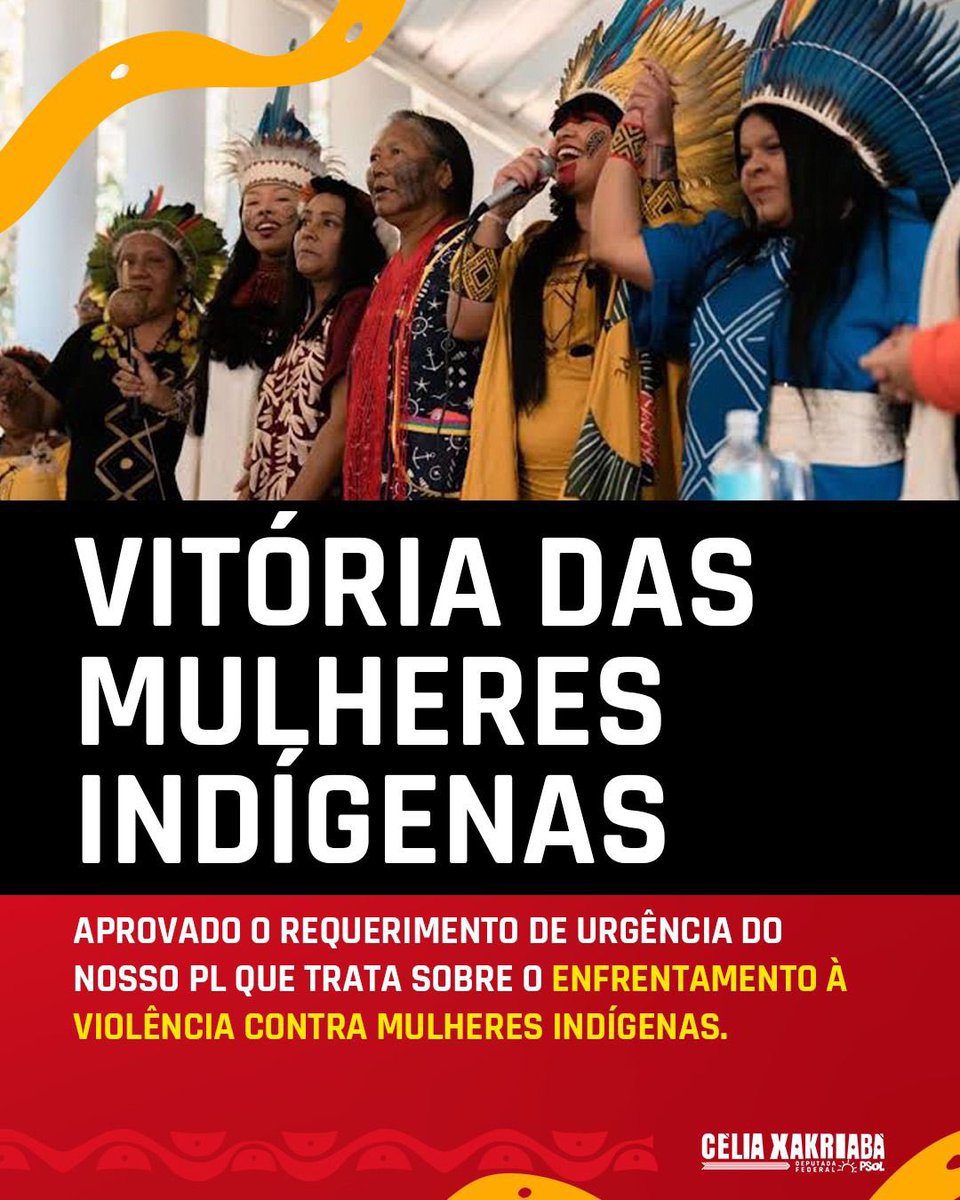 É O COMEÇO DA VITÓRIA Após muita articulação, conseguimos aprovar hoje o Requerimento de Urgência do projeto de lei de minha autoria, PL 4381 de 2023, que se refere ao enfrentamento à violência contra as mulheres indígenas.